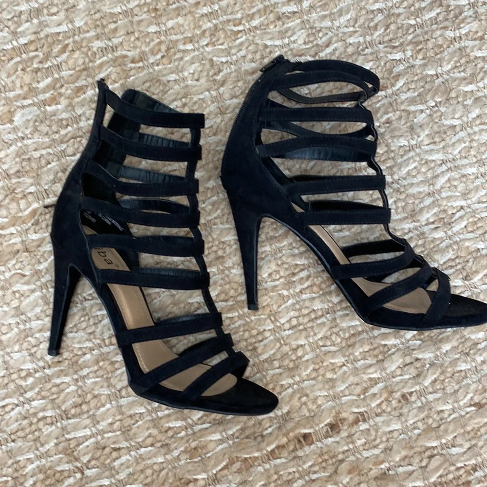 Diba Black Strappy Heels - Picture 2 of 4